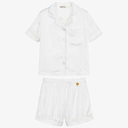 Angel's Face-White Satin Short Pyjamas | Childrensalon Outlet