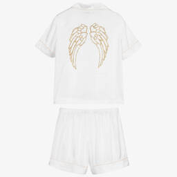 Angel's Face-White Satin Short Pyjamas | Childrensalon Outlet
