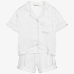 Angel's Face-White Satin Short Pyjamas | Childrensalon Outlet