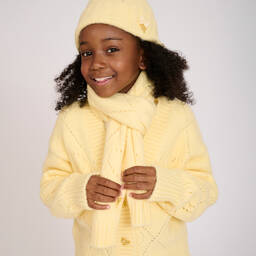 Angel's Face-سكارف أكريليك محبوك لون أصفر للبنات (130 سم) | Childrensalon Outlet