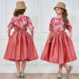 Aristocrat Kids-Girls Silk Blouse & Skirt Set | Childrensalon Outlet