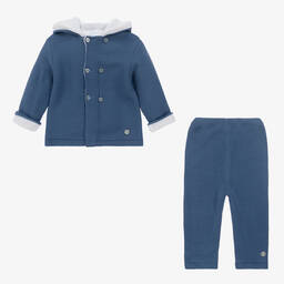 Artesanía Granlei-Baby Boys Blue Knitted Trousers Set | Childrensalon Outlet