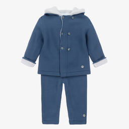 Artesanía Granlei-Baby Boys Blue Knitted Trousers Set | Childrensalon Outlet
