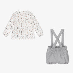 Artesanía Granlei-Baby Boys Grey & White Woodland Short Set | Childrensalon Outlet