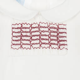 Artesanía Granlei-Baby Boys Red Smocked Corduroy Buster Suit | Childrensalon Outlet