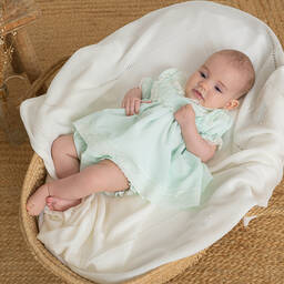 ارتيزانيا  غرانلي-فستان دانتيل لون أخضر للمولودات | Childrensalon Outlet