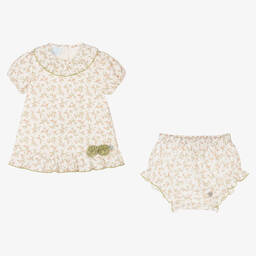 Artesanía Granlei-Baby Girls Ivory Floral Dress  | Childrensalon Outlet