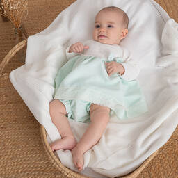 Artesanía Granlei-Baby Girls Ivory & Green Dress | Childrensalon Outlet