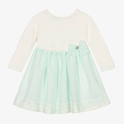 Artesanía Granlei-Baby Girls Ivory & Green Dress | Childrensalon Outlet