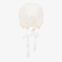 Artesanía Granlei-Baby Girls Ivory Lace Bonnet | Childrensalon Outlet
