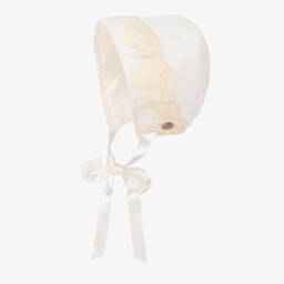 Artesanía Granlei-Baby Girls Ivory Lace Bonnet | Childrensalon Outlet