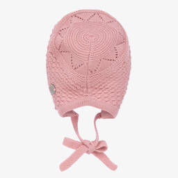 Artesanía Granlei-Baby Girls Pink Knitted Bonnet | Childrensalon Outlet