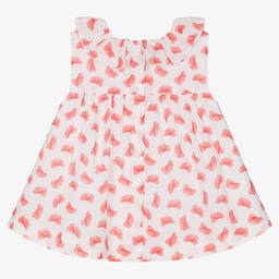 Artesanía Granlei-Baby Girls Red Floral Cotton Dress | Childrensalon Outlet