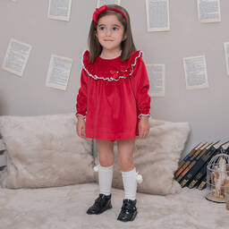 Artesanía Granlei-Baby Girls Red Velvet Dress | Childrensalon Outlet