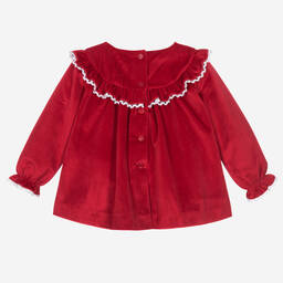 Artesanía Granlei-Baby Girls Red Velvet Dress | Childrensalon Outlet