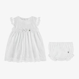 Artesanía Granlei-Baby Girls White Tulle Lace Dress | Childrensalon Outlet