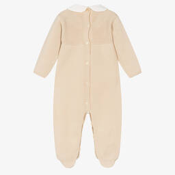 Artesanía Granlei-Бежевый трикотажный комбинезон с помпоном | Childrensalon Outlet