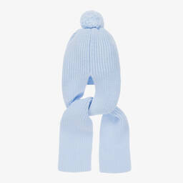 Artesanía Granlei- Blue Hat & Attached Scarf | Childrensalon Outlet
