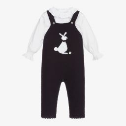 Artesanía Granlei-Комплект с синим трикотажным полукомбинезоном | Childrensalon Outlet