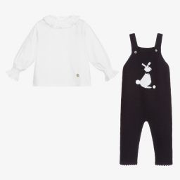 Artesanía Granlei-Комплект с синим трикотажным полукомбинезоном | Childrensalon Outlet