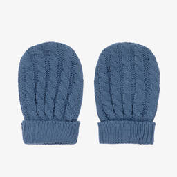 Artesanía Granlei-قفازات أكريليك محبوك لون أزرق للمواليد | Childrensalon Outlet