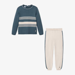 ارتيزانيا  غرانلي-طقم بنطلون أكريليك محبوك لون بيج وأزرق للأولاد | Childrensalon Outlet