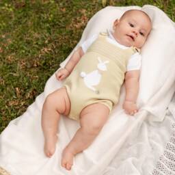 Artesanía Granlei-طقم دنغري بيج للأولاد مع أرنب | Childrensalon Outlet