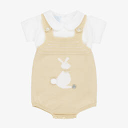 Artesanía Granlei-طقم دنغري بيج للأولاد مع أرنب | Childrensalon Outlet