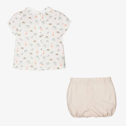 Artesanía Granlei-Boys Beige Cotton & Linen Shorts Set | Childrensalon Outlet