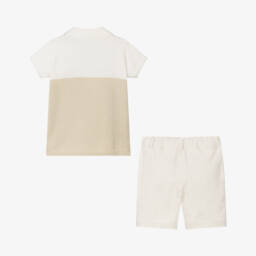 Artesanía Granlei-Boys Beige & Ivory Polo Set | Childrensalon Outlet