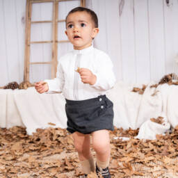 ارتيزانيا  غرانلي-طقم شورت قطن لون أزرق للمواليد | Childrensalon Outlet