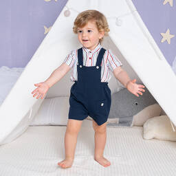 ارتيزانيا  غرانلي-طقم شورت دانغريز قطن وفيسكوز لون كحلي للأولاد | Childrensalon Outlet