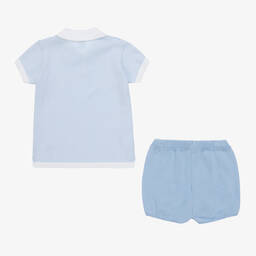 Artesanía Granlei-Boys Blue Striped Cotton Shorts Set | Childrensalon Outlet