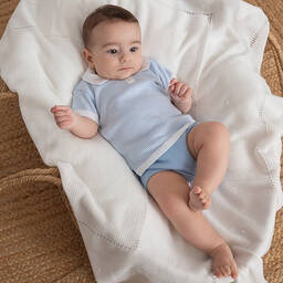 Artesanía Granlei-Boys Blue Striped Cotton Shorts Set | Childrensalon Outlet