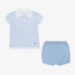 Artesanía Granlei-Boys Blue Striped Cotton Shorts Set | Childrensalon Outlet