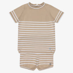 Artesanía Granlei-Boys Classic Beige Knit Ensemble | Childrensalon Outlet