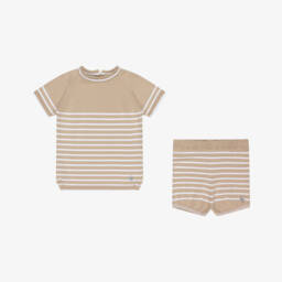 Artesanía Granlei-Boys Classic Beige Knit Ensemble | Childrensalon Outlet