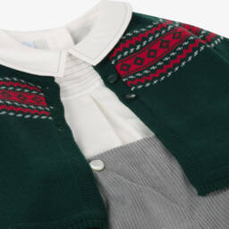 ارتيزانيا  غرانلي-طقم شورت مخمل لون رمادي للأولاد | Childrensalon Outlet