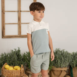 Artesanía Granlei-Boys Elegant Green & Cream Ensemble | Childrensalon Outlet
