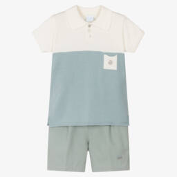Artesanía Granlei-Boys Elegant Green & Cream Ensemble | Childrensalon Outlet