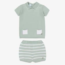 Artesanía Granlei-طقم صيفي محبوك باللون الزمردي للأولاد | Childrensalon Outlet