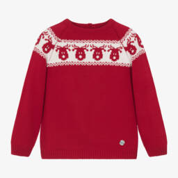 Artesanía Granlei-Boys Festive Reindeer Knit Sweater | Childrensalon Outlet