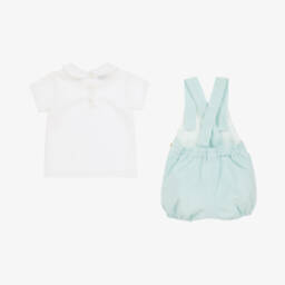 Artesanía Granlei-Boys Green-Hued Striped Dungarees | Childrensalon Outlet