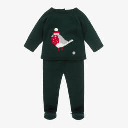 Artesanía Granlei-Boys Green Knit Robin Set | Childrensalon Outlet