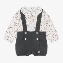Artesanía Granlei-Boys Ivory and Grey Outfit Set | Childrensalon Outlet