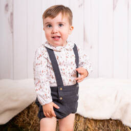 Artesanía Granlei-Boys Ivory and Grey Outfit Set | Childrensalon Outlet