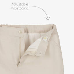 ارتيزانيا  غرانلي-طقم شورت قطن وكتان لون عاجي وبيج للأولاد | Childrensalon Outlet