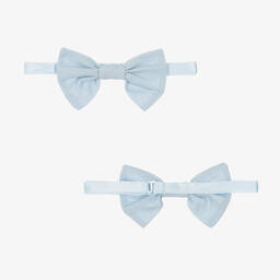 Artesanía Granlei-Boys Ivory & Blue Linen Short Set | Childrensalon Outlet