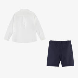 ارتيزانيا  غرانلي-طقم شورت قطن لون عاجي وكحلي للأولاد | Childrensalon Outlet