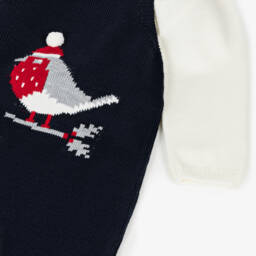 Artesanía Granlei-Синий трикотажный полукомбинезон Робин и свитер | Childrensalon Outlet